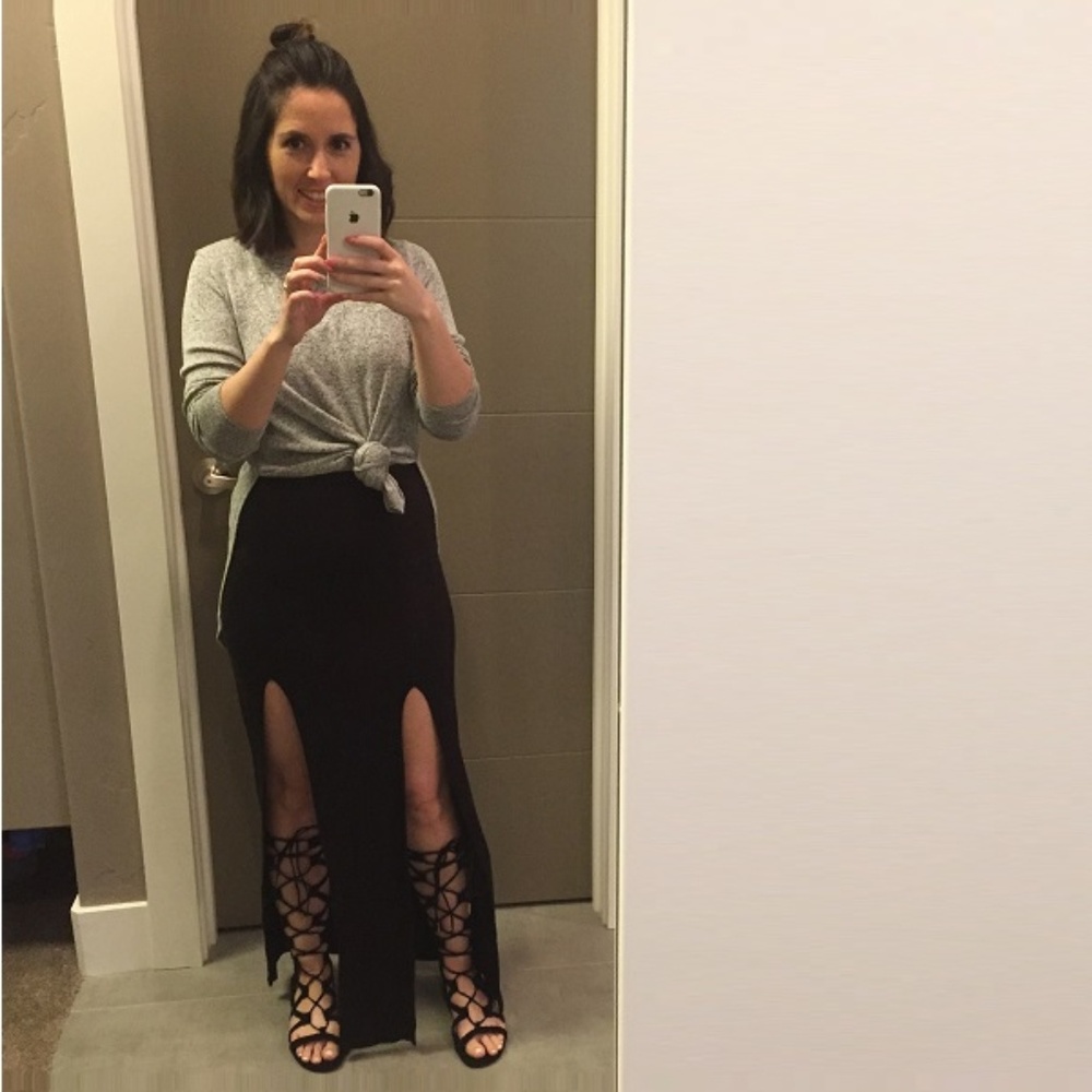 Last 1! 💕Black Double Slit Maxi Skirt💕